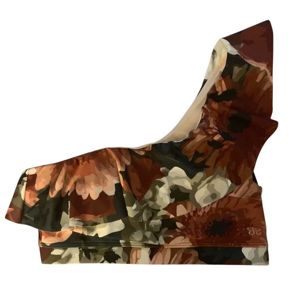 ALBION SWIM Multicolor Messina Print Icon Wave One Shoulder Swim Top Size Small - Picture 3 of 9